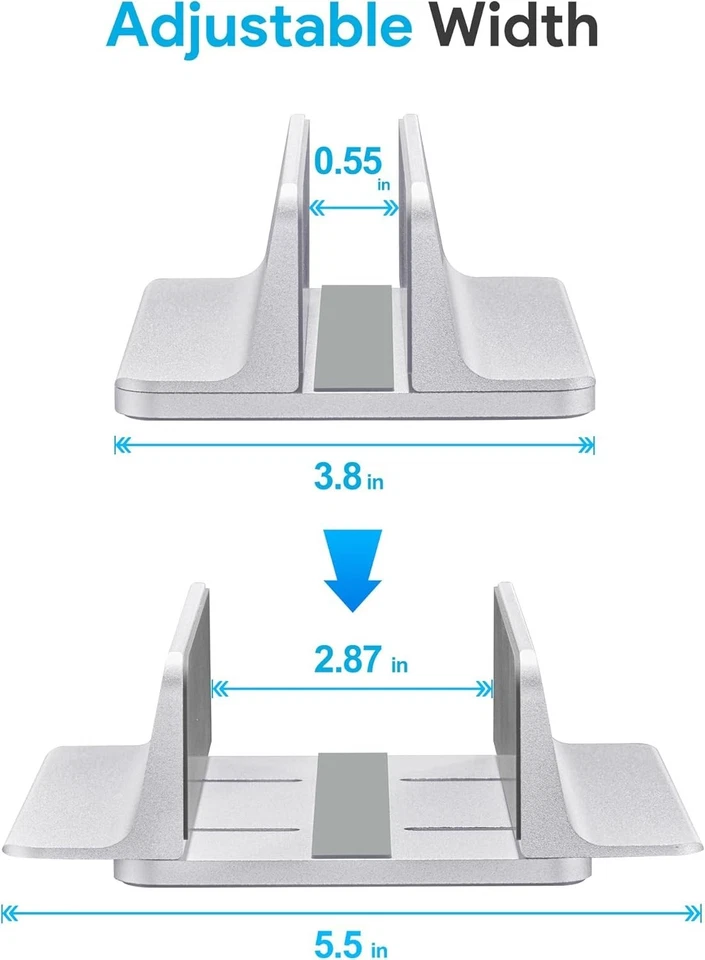 Soporte ajustable para computadora portátil que ahorra espacio: compatible con MacBook, Surface, Dell y más Foto 4 de 4