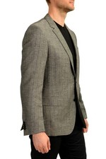 Hugo Boss Men's "Hutch" Gray Linen Wool Two Button Blazer US 42R IT 52R