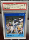 1989 STAR KEN GRIFFEY JR #2 ROOKIE WHITE BACK PSA 10 POP 81 (162)