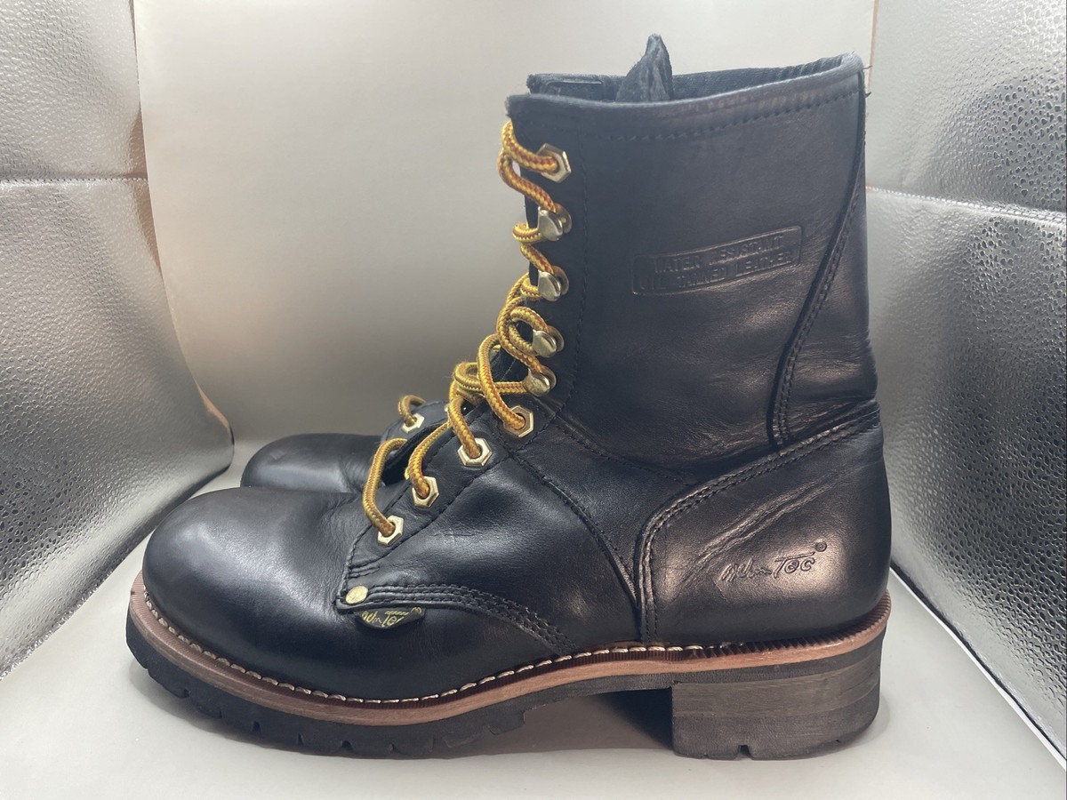 Ad Tec Logger Work Boots Mens 10 M Black Leather Lug Sole  display picture 1