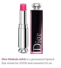 Christian Dior Dior Addict Laquer Stick Lipstick Pink 684 Diabolo 3.2g / 0.11oz
