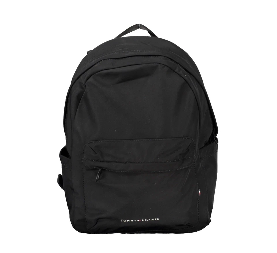 TOMMY HILFIGER Sac À Dos Sport Noir Nouveau Logo - Photo 1/4