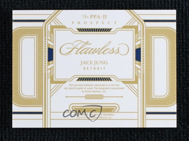 2024 Panini Flawless Prospect Patch Platinum 1/1 Jace Jung #PPA-JJ Patch Auto view 2