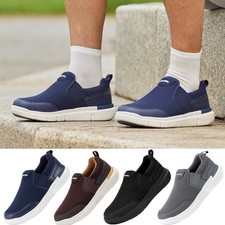 FitVille Mens Slip on Walking Shoes Casual Loafers Breathable for Swollen Feet