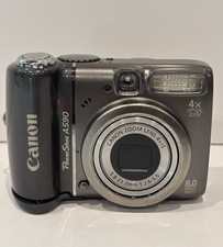 Canon PowerShot A590 IS 8.0 MP Digital Camera, Zoom Lens, Tested Working.