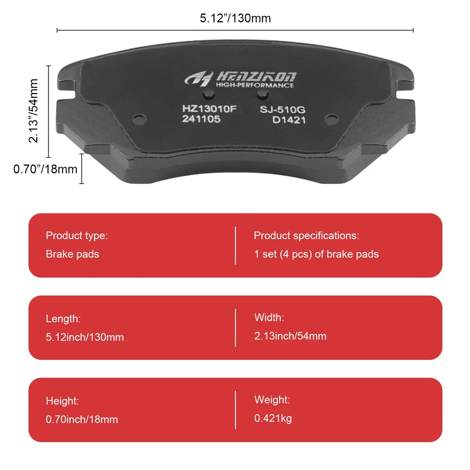 For 2010-2019 2020 Chevy Impala Malibu LaCrosse Regal 9-5 Front Rear  Brake Pad - Image 3 of 4
