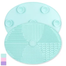 Silicone Makeup Brush Cleaner Mat Large Cleaning Pad with Suction Cup for Makeup