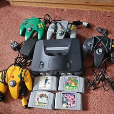 Tested Nintendo N64 Console With Leads 4x Controllers And 4 Games Inc Mario