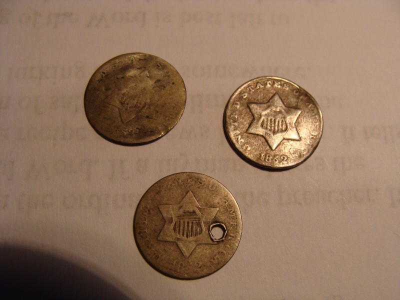 Three Cent Silver Coin Trio !