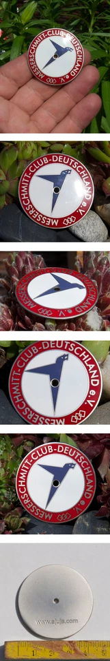VINTAGE AUTOMOBILE RADIATOR CAR BADGE # MESSERSCHMITT CLUB GERMANY / DEUTSCHLAND - Image 2 of 2