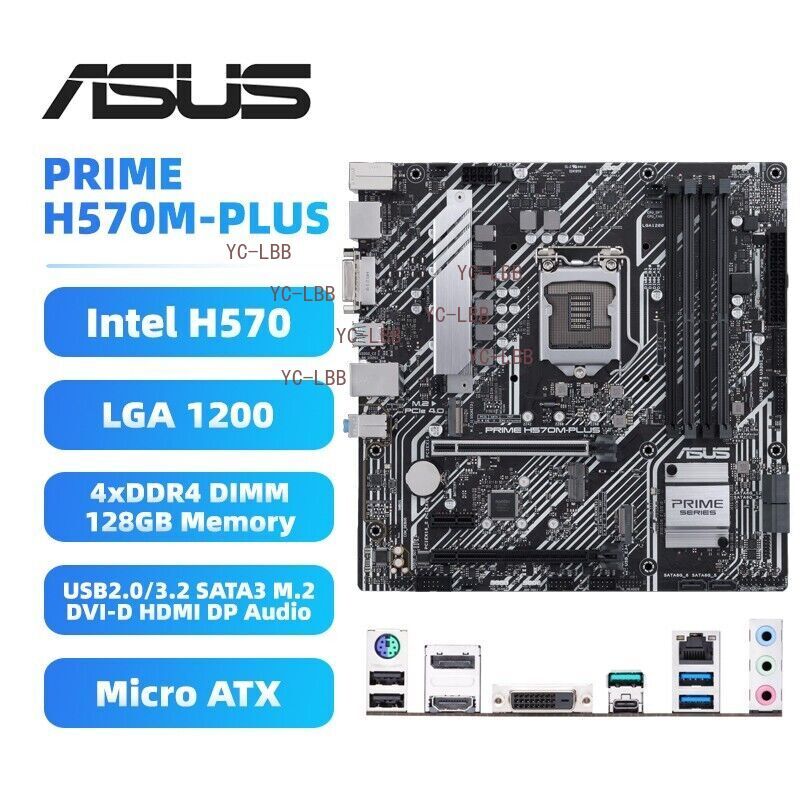 ASUS PRIME H570M-PLUS Motherboard mATX Intel H570 LGA1200 DDR4