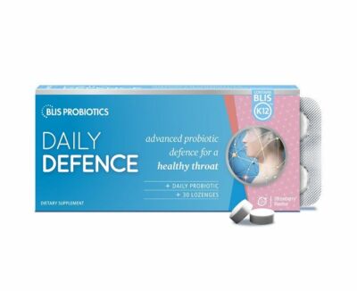 Daily Defence 30 Strawberry Lozenges - Probiotic for a healthy throat 