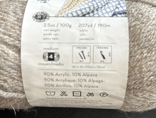 Lion Brand Touch Of Luxe, Touch Of Alpaca Yarn, Lot Of 3, Taupe - Picture 5 of 10