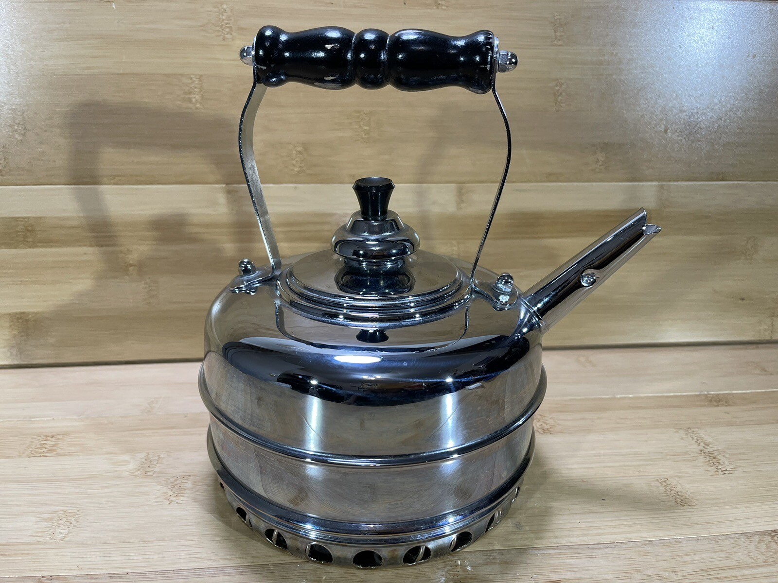 Vtg Mini Simplex Tea Kettle Straight Neck Coil Base Solid Copper Made