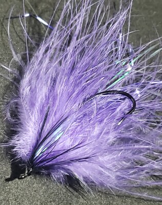 FISHING FLIES SALMON MARABOU SPEY PURPLE SIZE 2 CUSTOM TIED FRONTIER FLY COMPANY
