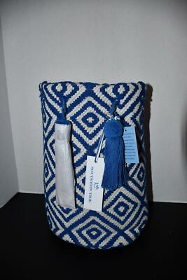 Southern Tide Ikat Pom Pom Tassel Backpack In Twilight Blue  display picture 1