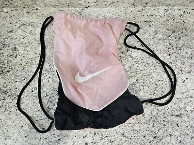 Nike Drawstring Bag Backpack Gym Bag Pink Black & White