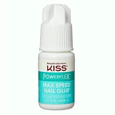 KISS PowerFlex Maximum Speed Nail Glue for Press On Nails, Super Strength .10 oz