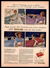 1959 RIT Tint & Dye Clothing Dye Color Remover & Nylon Whitener Vintage Print Ad