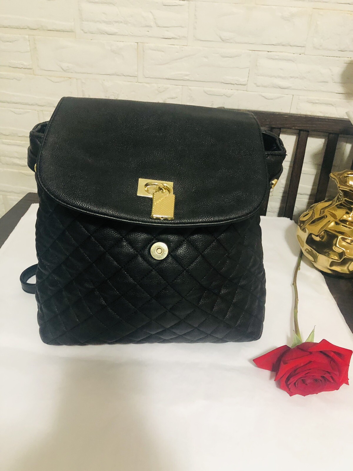 steve madden quilted backpack