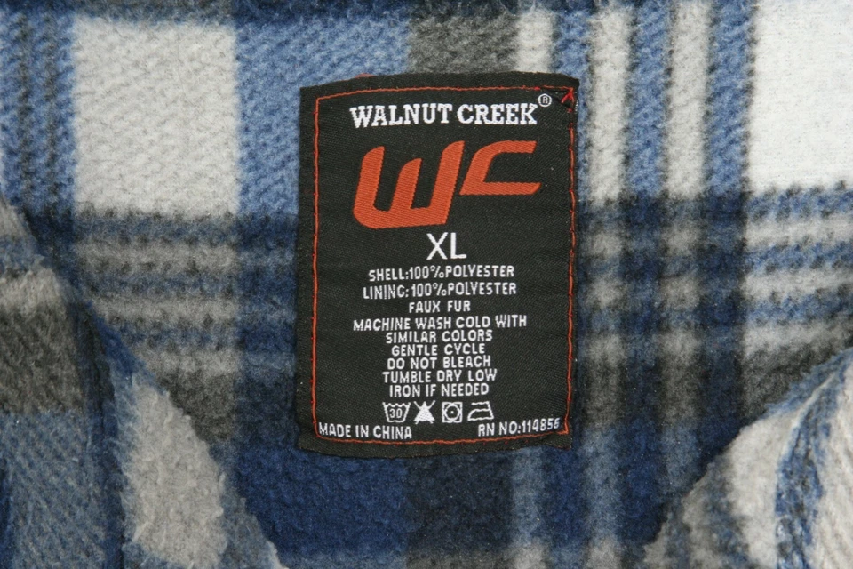 Fleece Dress Shirt Long Sleeve Walnut Creek X-Large XL Polyester Blue Gray JKT5 - Image 4 of 4