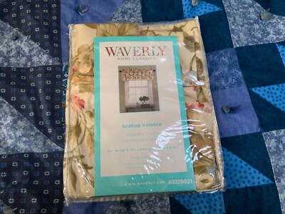 Waverly Scalloped Window Valance Napoli Cameo Grapes Yellow 50 x 15 New #0329331