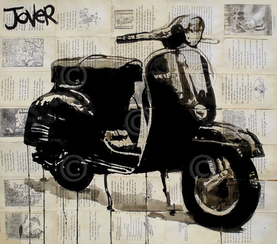 VESPA ART PRINT - Scooter by Loui Jover Vintage Motorcycle Poster 19x13