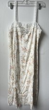 Ralph Lauren Vintage Slip Dress Womens Medium Floral Lace Nightgown Blue Label