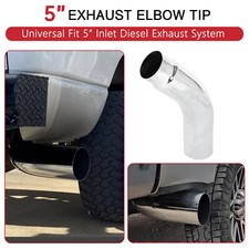 5 Inlet 6 Outlet Diesel Chrome Exhaust Chrome Turndown Elbow Tip 23 Long