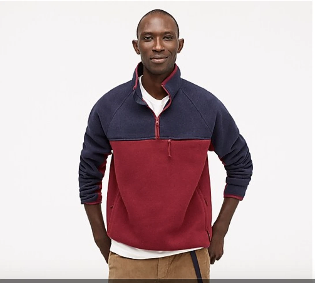 J crew hotsell polartec half zip