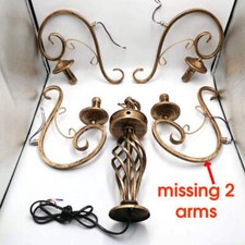 Retro Iron Chandelier European Minimalist LED Candlestick Rust Color JMWYH