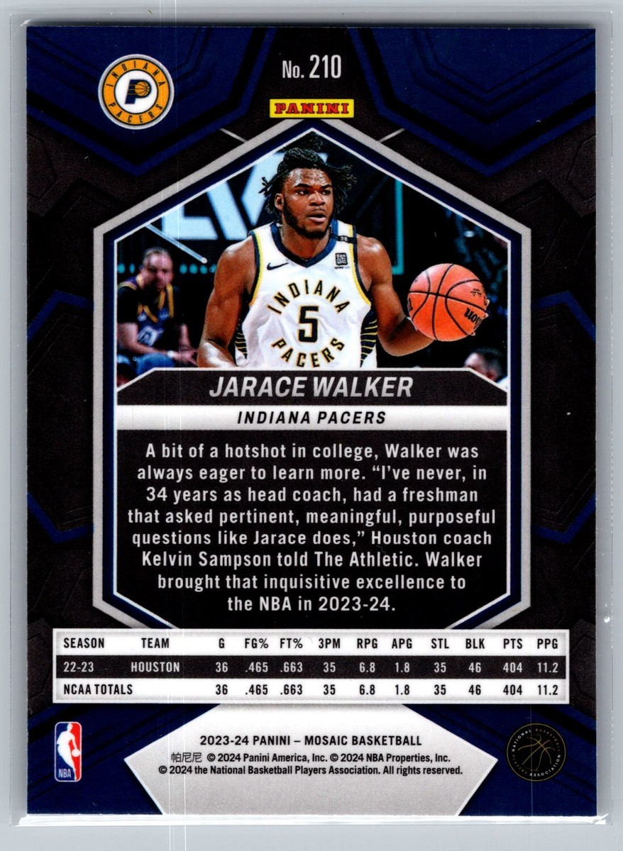 2023-24 Panini Mosaic Jarice Walker #210 Indiana Pacers Rookie RC