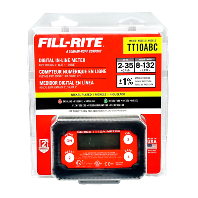#ad TT10ABC 1 in BSPP 2 35 GPM Digital In Line Turbine Chemical Transfer Meter $169.99