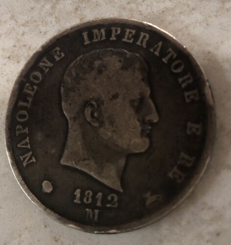 1812-M Italy 5 Lire Kingdom of Napoleon Silver Coin