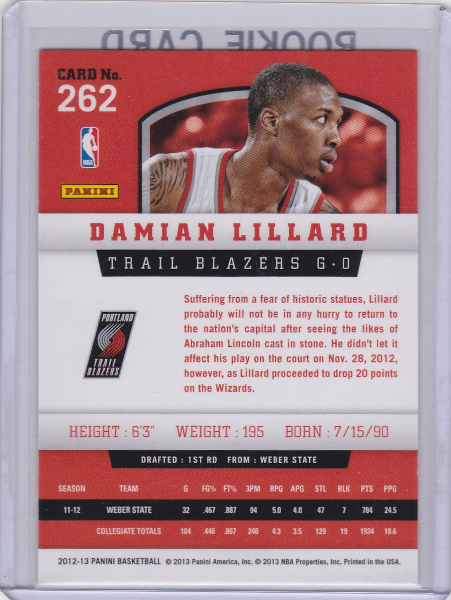 Portland Trail Blazers: Damian Lillard 2012/13 Rookie Red Adidas