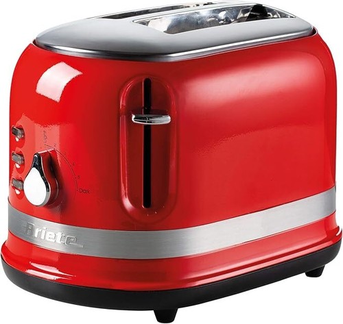 Ariete 0149R Moderna 2-Scheiben-Toaster, Auftauen, Heiz- & Kochfunktion, rot,