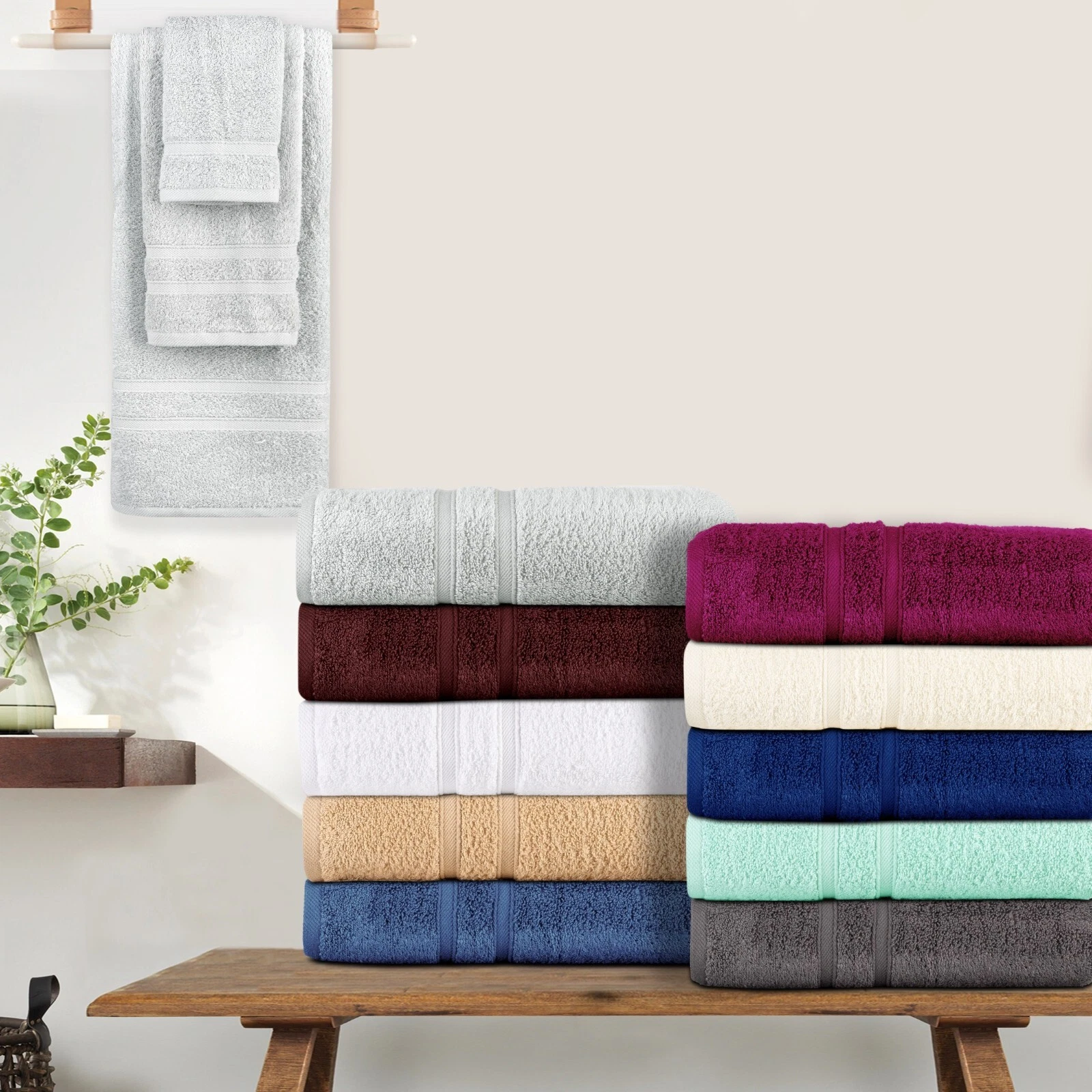 Bibb Home 12 Piece Zero Twist Egyptian Cotton Towel Set
Opens in a new window or tab