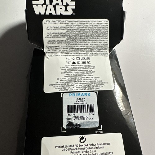 Pack de 5 calcetines Primark Star Wars para hombre Reino Unido 9-12 nuevos con etiquetas - Imagen 3 de 3