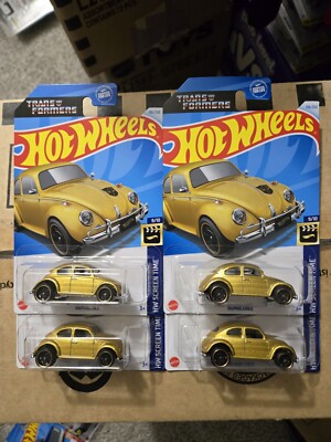 2024 Hot Wheels TRANSFORMERS BUMBLEBEE CUSTOM VOLKSWAGEN BEETLE 1/5 Lot Of 4