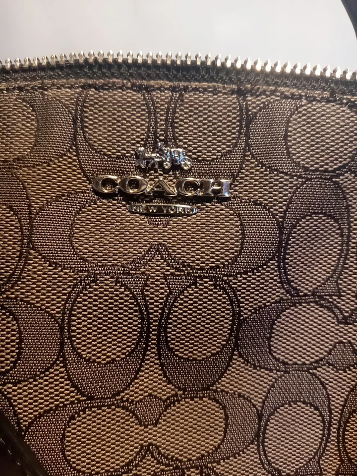 Coach Signature Kelsey F58283 Grey/black Monogram Handbag Crossbody But No Strap - Image 3 of 4