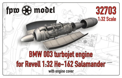NEW! BMW 003 engine for Revell 1/32 scale He-162 Salamander, resin [32703]