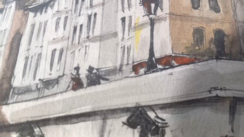 Herbelot~Le Pont Marie~Paris~Watercolor~Litho Print~Titled~Artwork~Vintage - Picture 11 of 16
