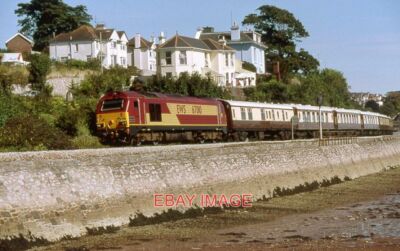 PHOTO  CLASS 67 DINING TRAIN PASSING TEIGNMOUTH BOAT YARD TRAIN RUNNING ALONG TH