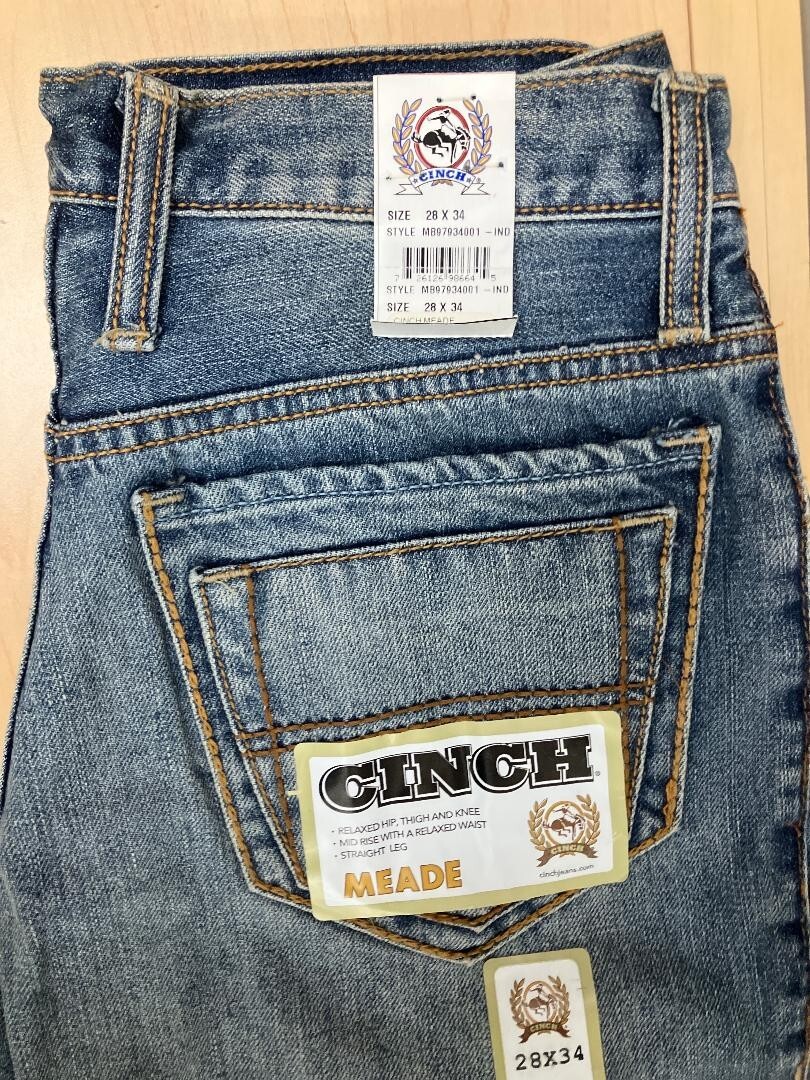 Cinch Mens Jeans Meade Relaxed Hip MB9053001 Indigo Blue Jeans Size
