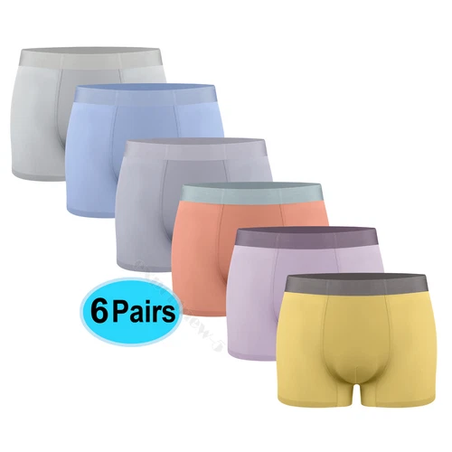 6 Pack Mens Underwear Boxer Briefs Stretch Moisture-Wicking Underwear Multi-pack - Picture 1 of 17