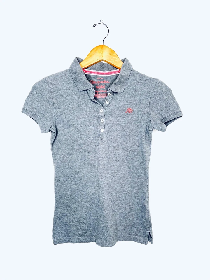 Aeropostale Girls Size M 10/11 Gray Polo T-shirt - Imagem 2 de 4