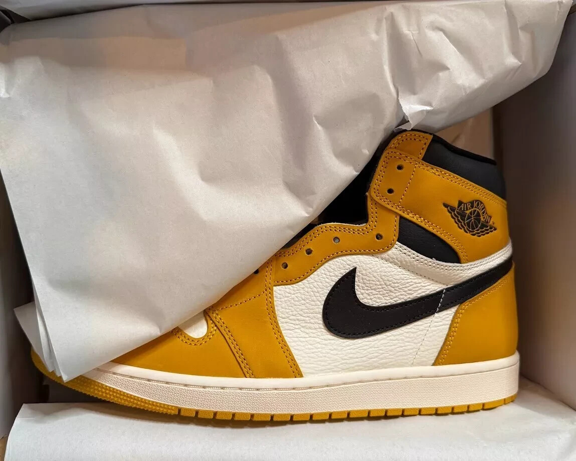 New Jordan 1 Retro High OG Yellow Ochre Black White Sail DZ5485