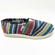 Toms Classics Multi Renato Tiny Toddler Slip On Casual Canvas Flat Shoes