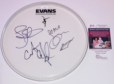 DAVE MATTHEWS BAND X3 SIGNED AUTOGRAPHED 10  EVANS CLEAR DRUMHEAD JSA COA RARE!