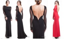 STUNNING DEEP V BACKLESS ULTRA LOW BACK LONG DRESS GOWN WEDDING FORMAL PROM